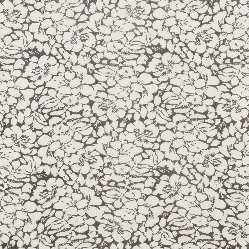 Crepe-chiffong blomornament – vit/svart,  image number 1