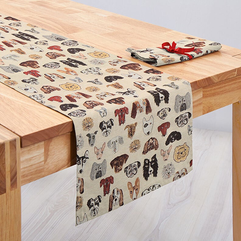 Dekorationstyg gobeläng hundar – beige, image number 7
