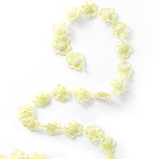 Organzaband Blommor [25 mm] – pastellgrönt, 