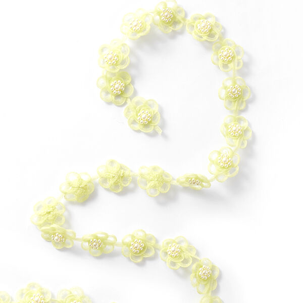 Organzaband Blommor [25 mm] – pastellgrönt,  image number 1