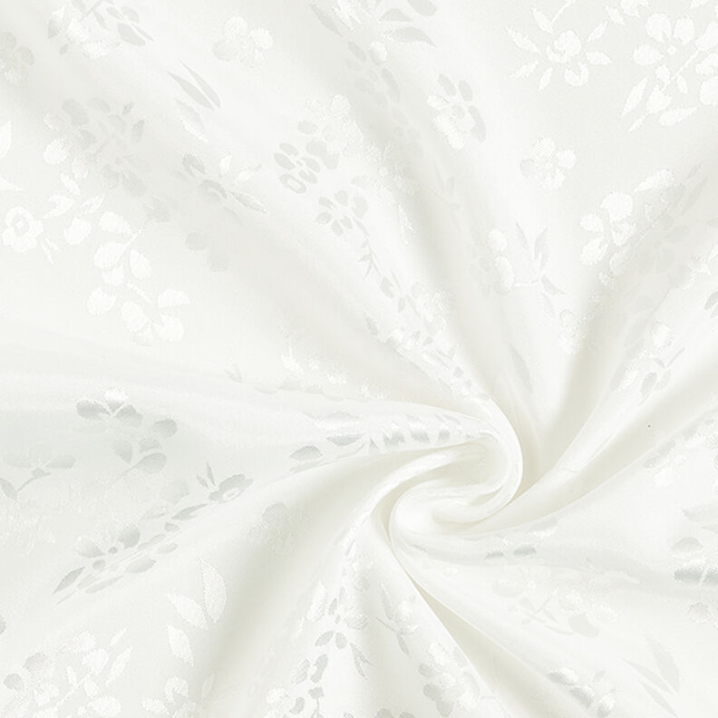 satin fodertyg blommor – vit,  image number 3
