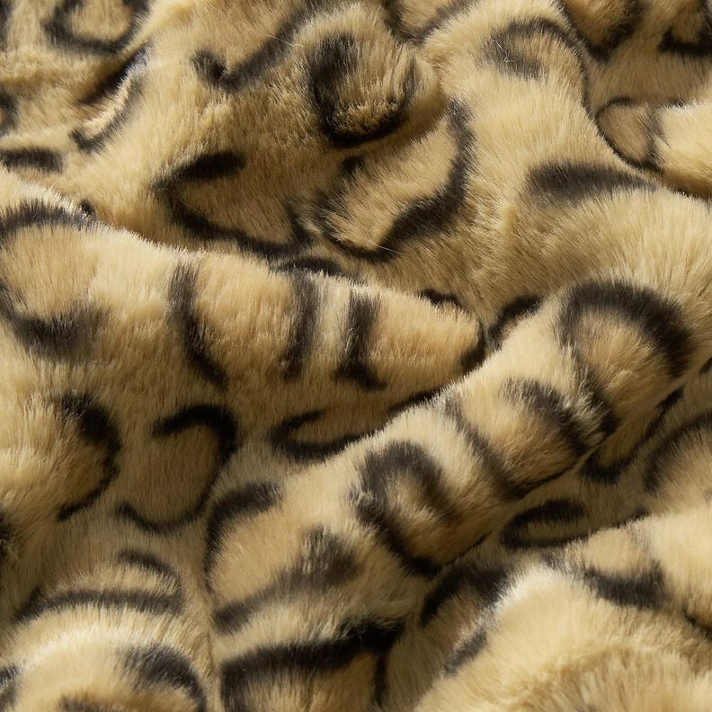 supermjuk fuskpäls med leopardmönster – gammalguld/svart,  image number 5