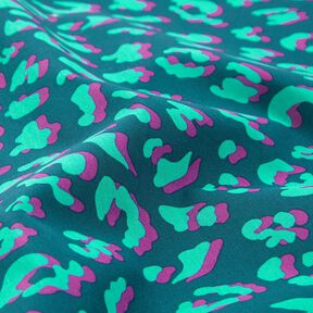 Behandlad bomull Abstrakt Lejon | Poppy Fabrics – petrol/lila, 