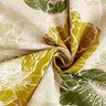 Dekorationstyg Halvpanama Imponerande blommor – gul oliv/natur,  thumbnail number 3