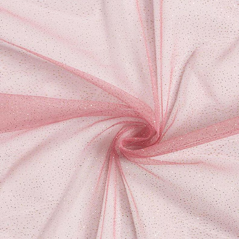 Glittrigt tylltyg Royal – gammalt rosa/guld,  image number 1