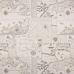 Dekorationstyg Halvpanama Sjökort – natur, 