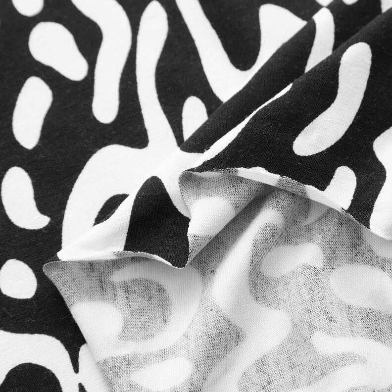 viskosjersey abstrakt leopardmönster – svart/vit, image number 3