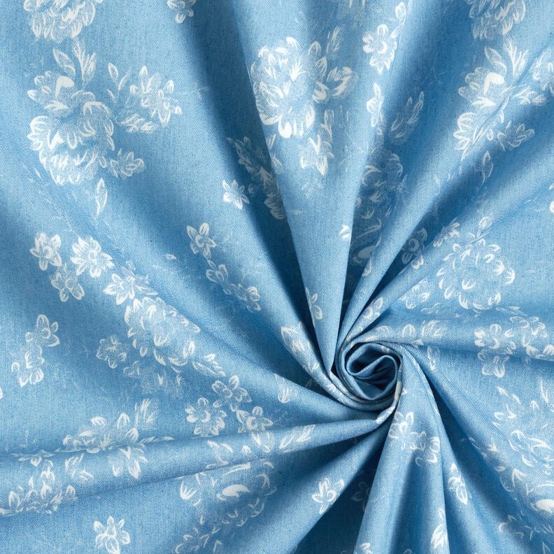 Chambray Små rosor – ljusblått/yllevit,  image number 3