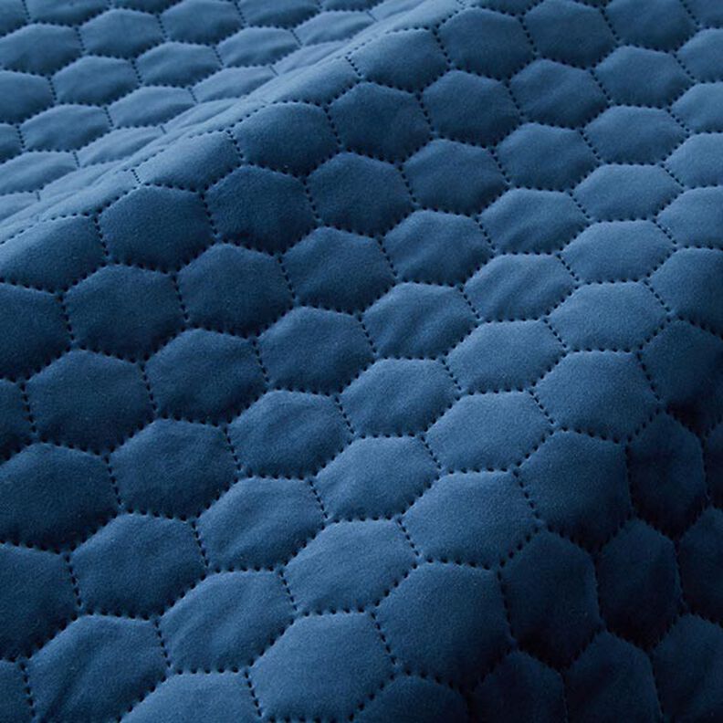 Stoppningstyg quiltad sammet vaxkakor – marinblått,  image number 2