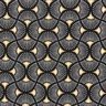 Dekorationstyg Jacquard Små solfjädrar – svart/guld,  thumbnail number 1