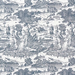 Dekorationstyg Halvpanama Toile de Jour – marinblått/yllevit, 