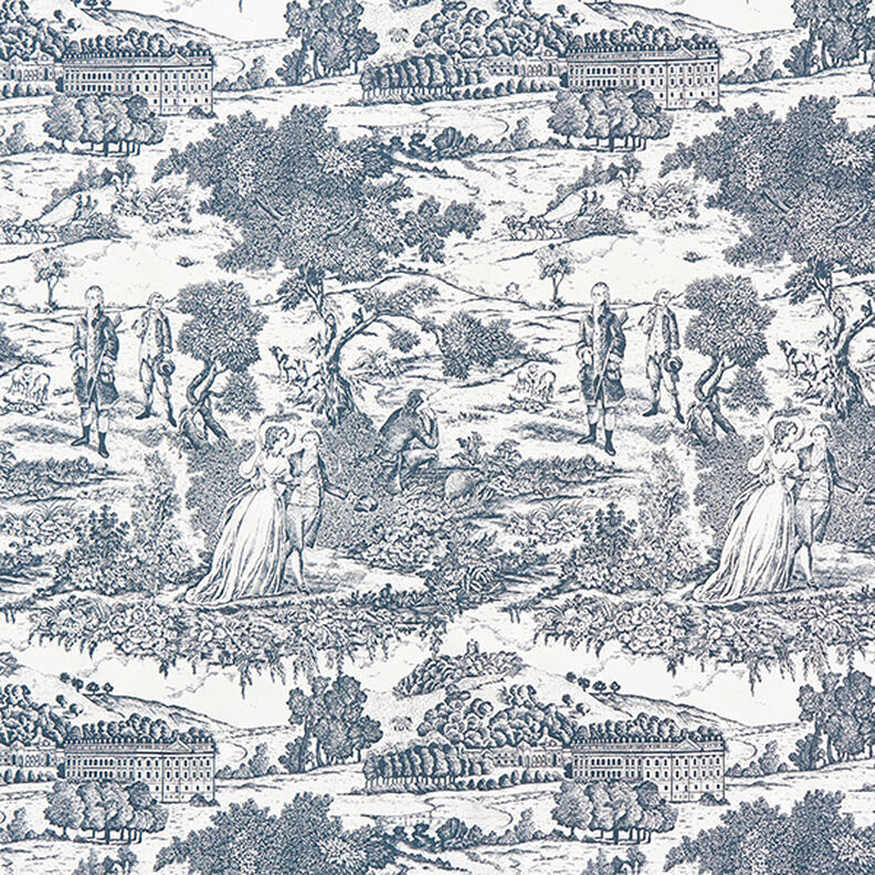 Dekorationstyg Halvpanama Toile de Jour – marinblått/yllevit,  image number 1