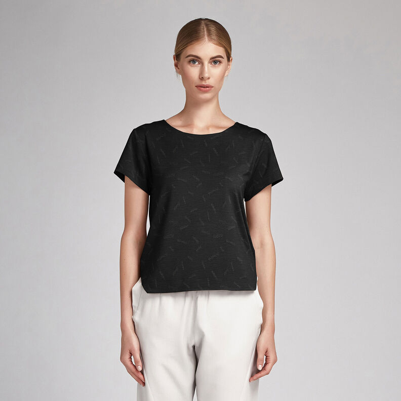 Jacquard dobby ränder – svart, image number 6