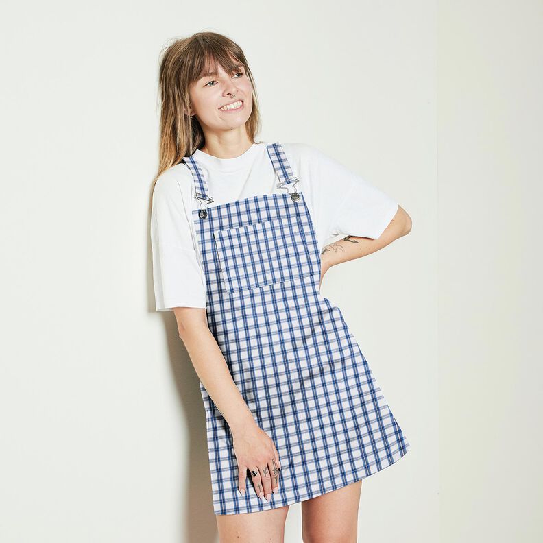 bomullstyg skjortrutigt &ndash; vit/bl&aring;,  image number 5