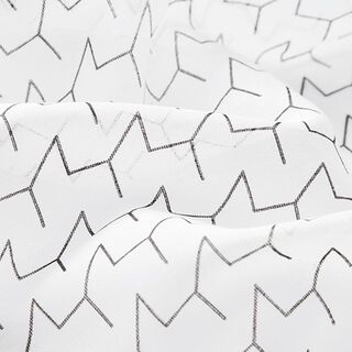 Voile viskos-siden-mix sicksack – vit/svart, 