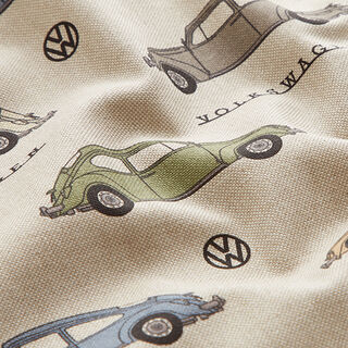 Dekorationstyg halvpanama VW bubbla – svart/natur, 