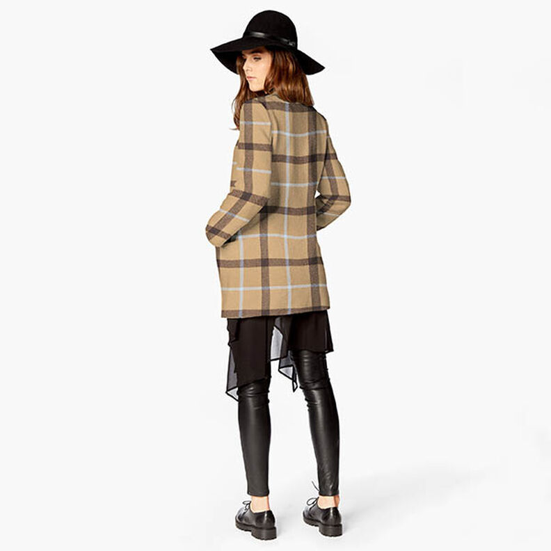 Kapptyg bomullsmix stora rutor – beige, image number 5