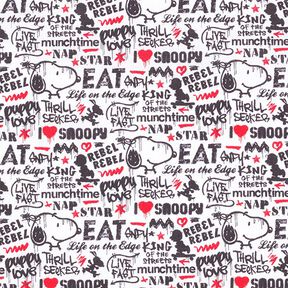 Bomullspoplin licenstyg Snobben graffiti | Peanuts ™ – vit, 