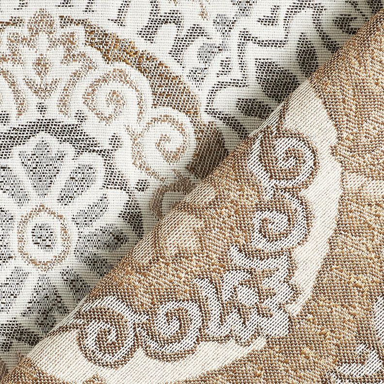 Dekorationstyg Jacquard eleganta kakelplattor – anemon/ljusbeige,  image number 4