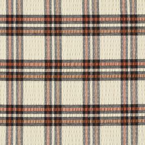 Seersucker skotskrutig – beige/terracotta, 
