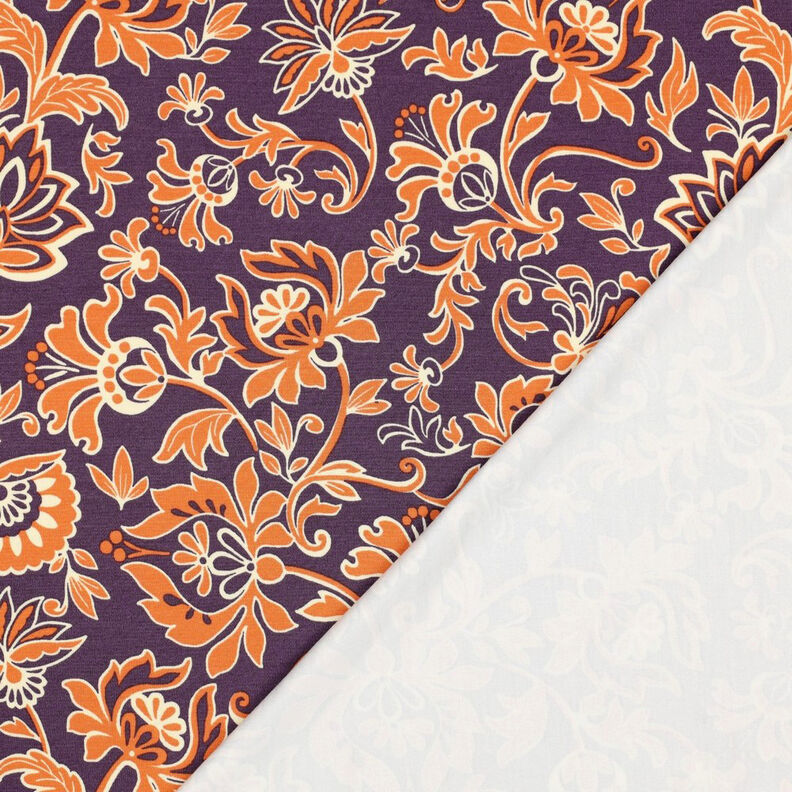 Romanitjersey Paisleyblommor | Poppy Fabrics – lila, image number 4