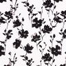 Viskostyg abstrakt blommönster – vit/svart,  thumbnail number 1