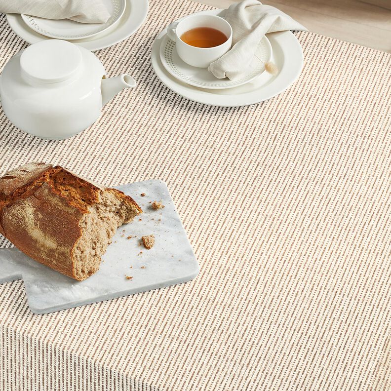 Dekorationstyg Jacquard rustika ränder – mellanbrun/natur,  image number 5