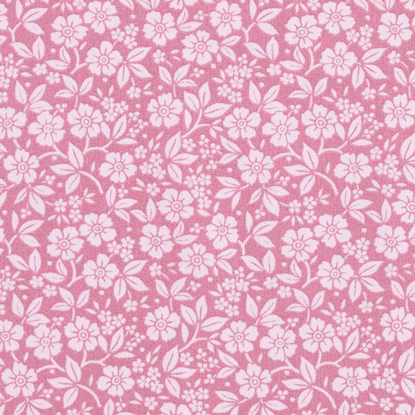 Bomullspoplin tvåfärgade blommor – gammalt rosa/rose,  image number 1