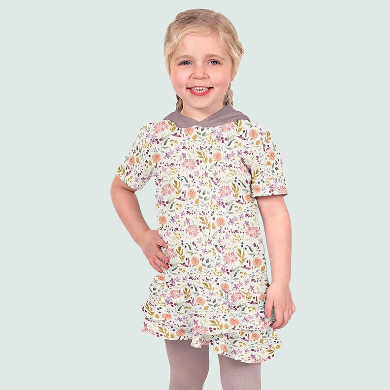 Muslin/Dubbel-krinkelväv akvarell blomsteräng Digitaltryck – kräm,  image number 6