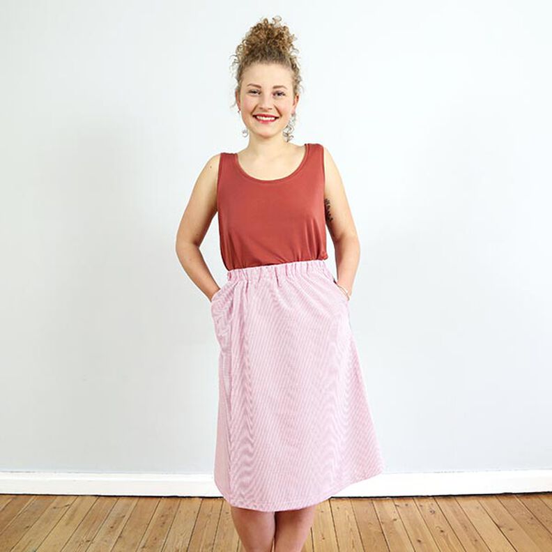 FRAU GINA - kjol i omlottstil med fickor i sidosömmarna, Studio Schnittreif  | XS -  XL,  image number 8