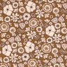 Bomullstyg Kretong Retroblommor – oliv/rose,  thumbnail number 1
