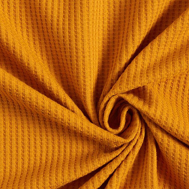 bomullsvåffeljersey enfärgad – currygul,  image number 1