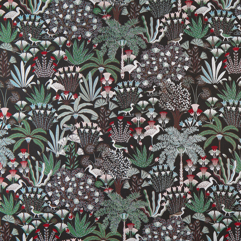 Dekorationstyg Gobeläng Paradisisk botanik – svart/grön,  image number 1