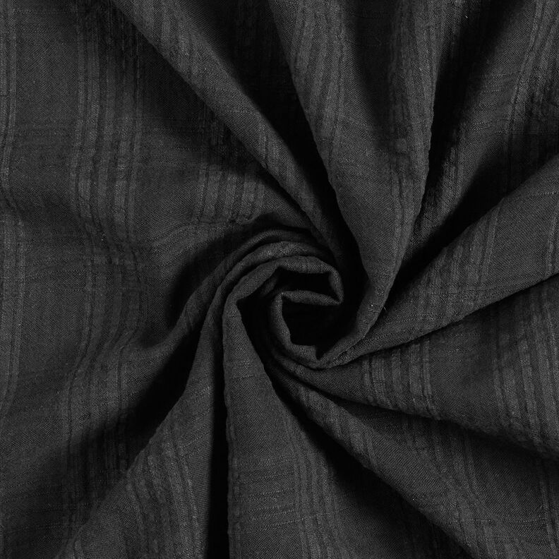 bomullsviskosmix seersucker – svart, image number 4