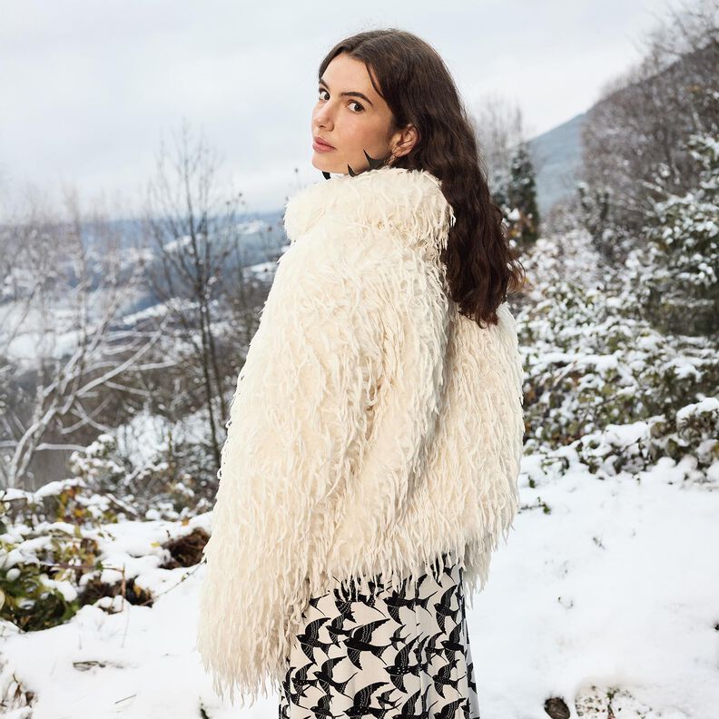 Fuskpäls Fjädrar enfärgat | Katia Fabrics – vit, image number 8