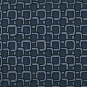 Fodertyg Jacquard retromönster – marinblått, 