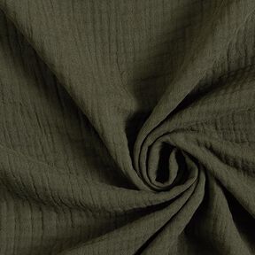GOTS Bomullsmuslin i tre lager – oliv, 