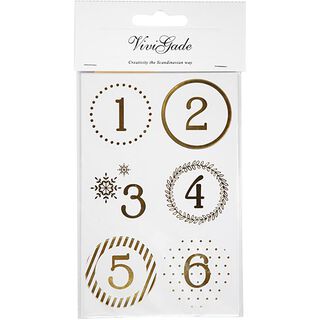 Adventskalender-klistermärken - guld, 