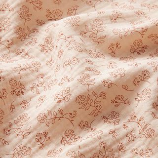 Muslin/Dubbel-krinkelväv små blomrankor – natur, 