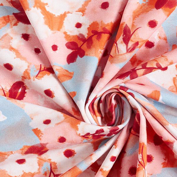 GOTS bomullsjersey Fåglar & blommor | Tula – rosa, image number 5