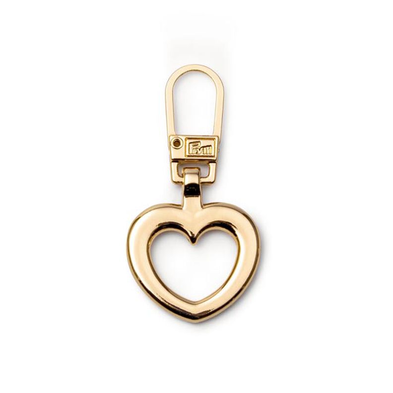 Fashion-dragkedja hjärta [ 40 x 20 x 2 mm ] | Prym – guld metallisk,  image number 3