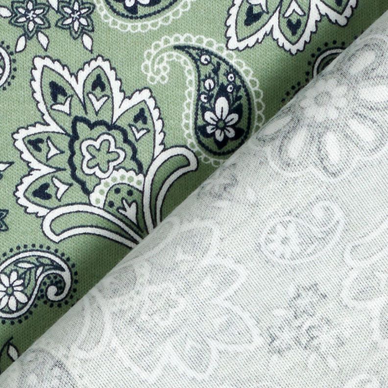 Bomullsjersey Paisley – vass/vit, image number 4