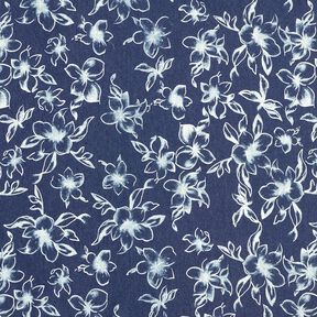 Chambray Sommarblommar – marinblått/yllevit, 