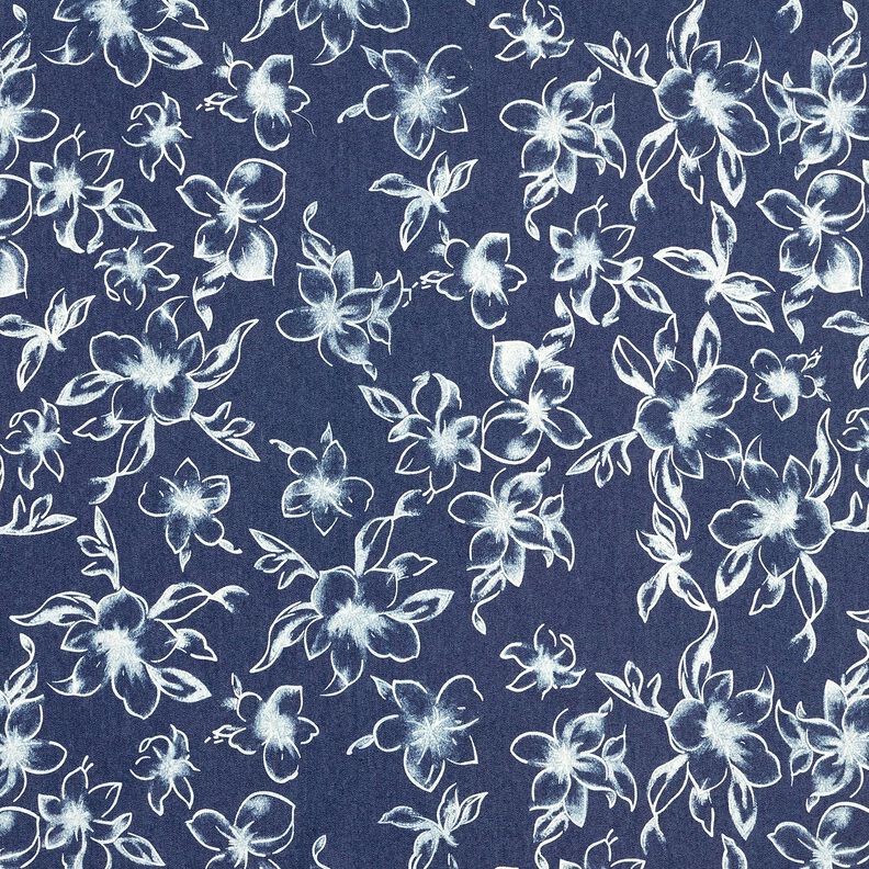 Chambray Sommarblommar – marinblått/yllevit,  image number 1