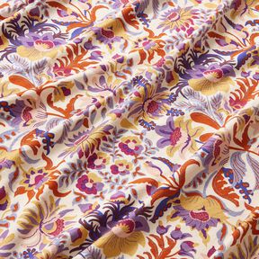 Viskosjersey Blommor och ornament | Katia Fabrics – kräm/lavender, 