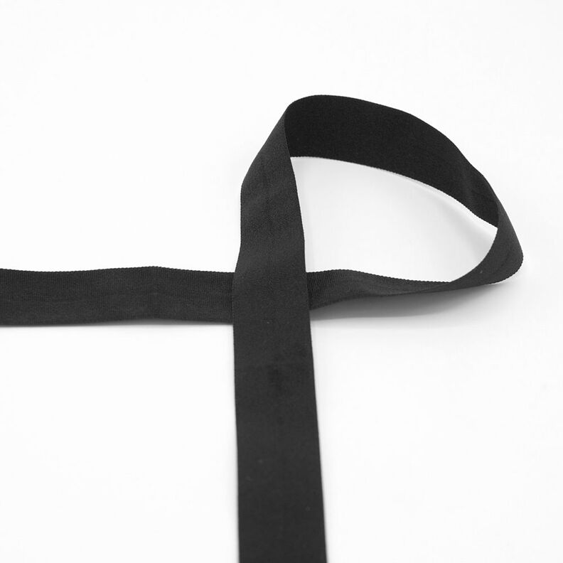 Elastiskt kantband (vikt resår) matt [20 mm] – svart,  image number 1
