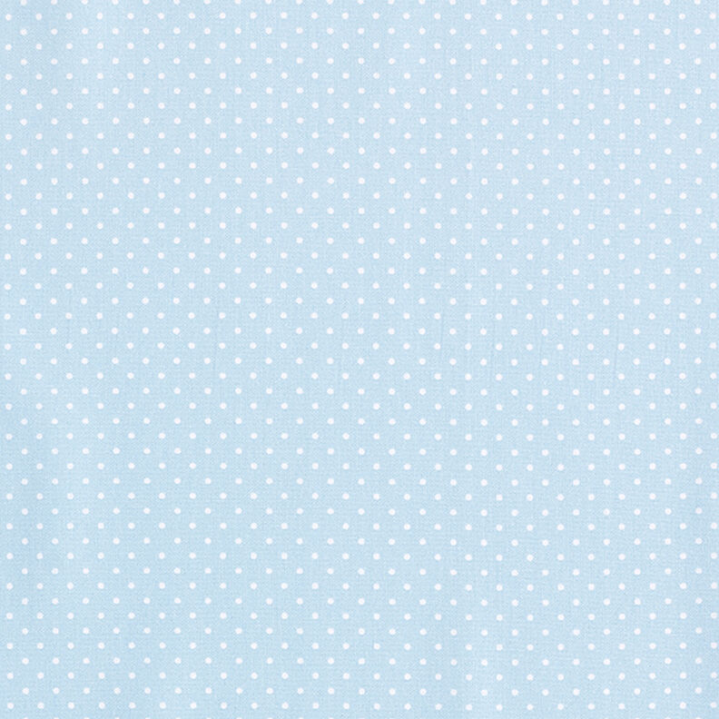 Bomullspoplin Små prickar – ljusblått/vit,  image number 1