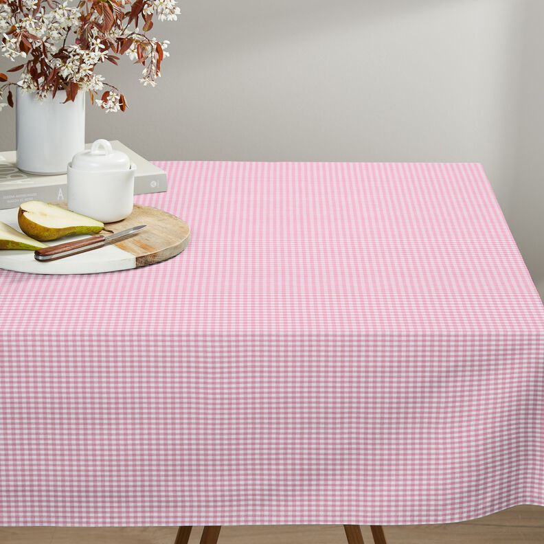 Bomullstyg Vichy rutig 0,5 cm – rosa/vit,  image number 7