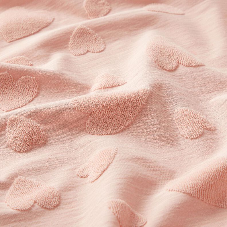 frottéjersey hjärtan – rose, image number 3