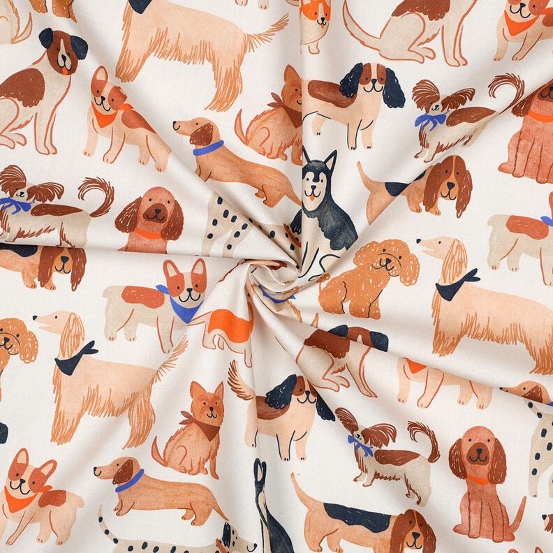 Bomullspoplin Hundar Digitaltryck | Poppy Fabrics – yllevit, image number 4
